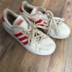 Adidas Women's White and Pink Sneakers